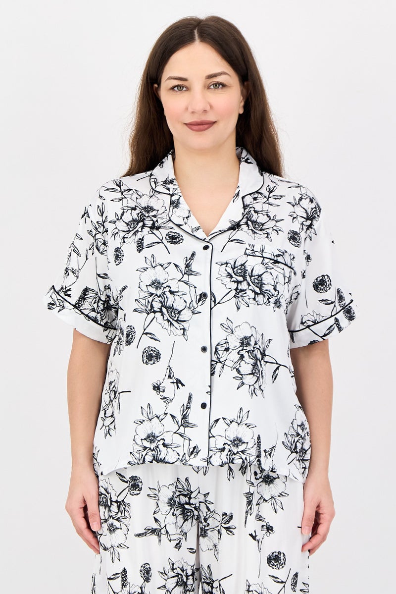 Marilyn Monroe Women 2 Pieces Floral Print Pajamas Set, Multicolor - Image 2